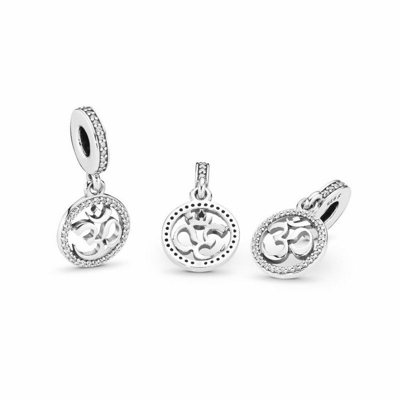 Pandora Om Symbol Dangle Charm Online NZ, Sterling Silver (387052-AOV)